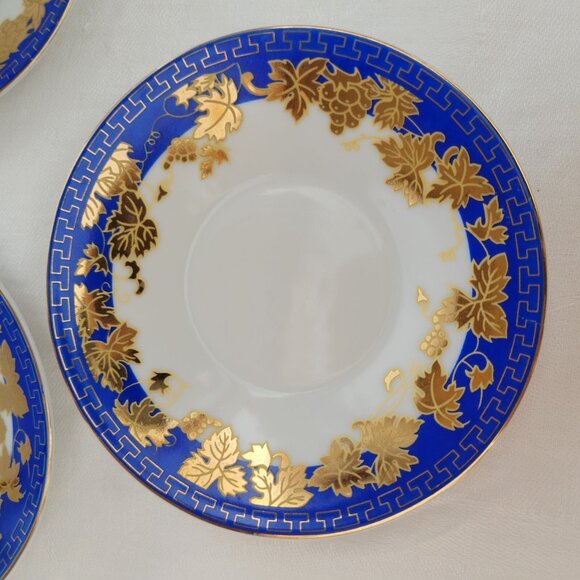 Arundel Demitasse Cups Saucers Blue Gold LOT of 6 porcelain Oriental - Picture 5 of 8